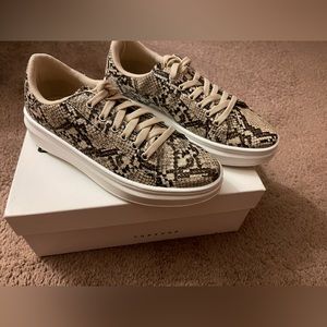 Snake Embossed Tie Up Sneaker